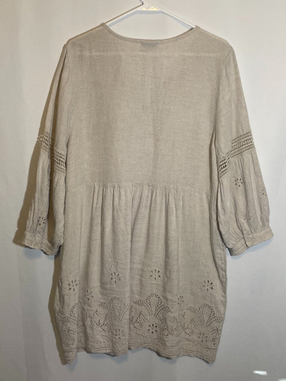 Tommy Bahama‎ St Lucia Split Neck Eyelet Linen Mini Dress Cover Up Size XL - Picture 9 of 9